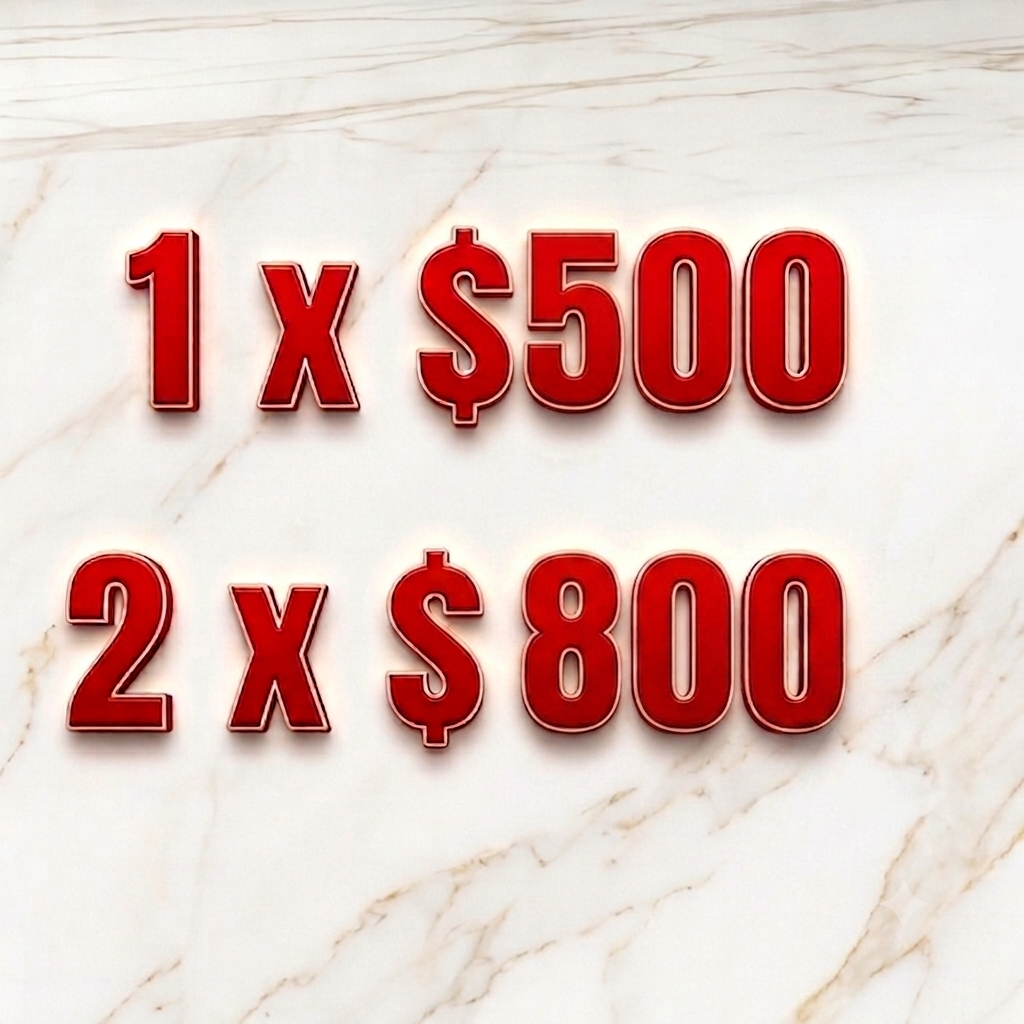 2 x $800