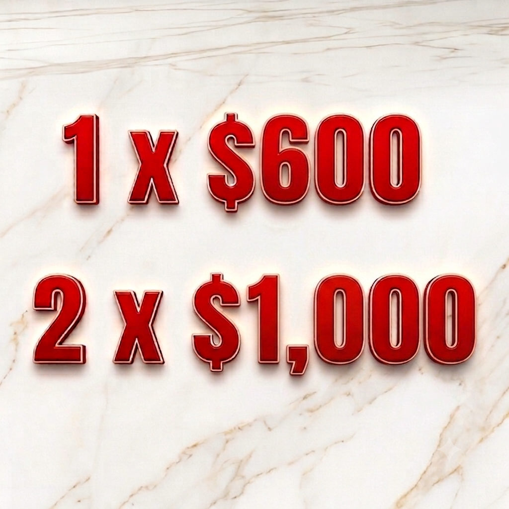 2 x $1,000